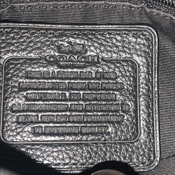 Leather black Coach shoulder bag w/ gold hardware! - Picture 7 of 8
